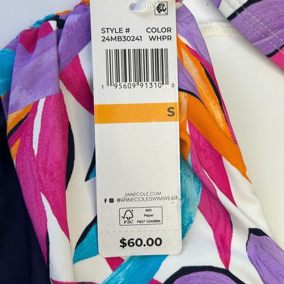 Anne Cole Two Piece Marilyn Printed Halter Bikini Top & Bottom Juniors Small NWT - Picture 10 of 11